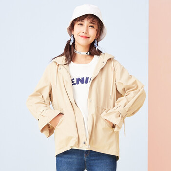 Actshine 連帽 長袖 女 短外套 口袋