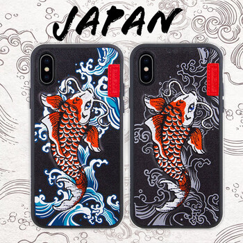 鯉魚(yú)刺繡手機(jī)殼