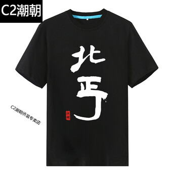 C2潮朝（CHAOCHAO） 短袖 男士T恤 黑色北丐 