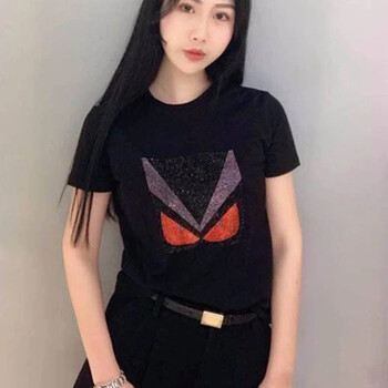簡哥弟婭 釘珠 短袖 T恤 女 圓領(lǐng)