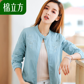 棉立方（MEFOUND） 圓領(lǐng) 長袖 女 短外套 口袋，紐扣