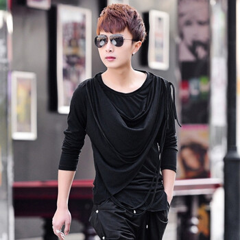 潮嘻嘻（Chaoxixi） 長袖 男士T恤 黑色（2016） XL，L，M，XXL