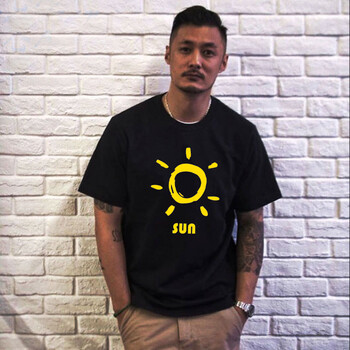 窈蕊黛 短袖 男士T恤 黑色 陽(yáng)光 