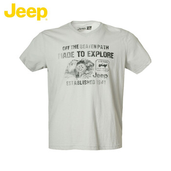Jeep 短袖 男士T恤 淺灰色Z1 