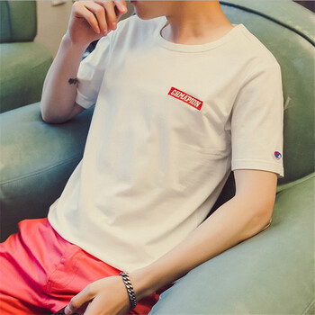 普戈斯（PUGESI） 短袖 男士T恤 白色刺繡英文短袖 S，XL，L，XXL，M