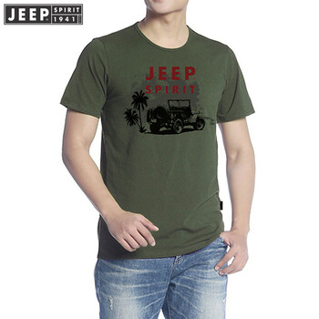 Jeep 短袖 男士T恤 軍綠色 XL，L，M，XXXL，XXL