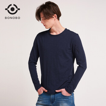 BONOBO 長(zhǎng)袖 男士T恤 海軍藍(lán) 