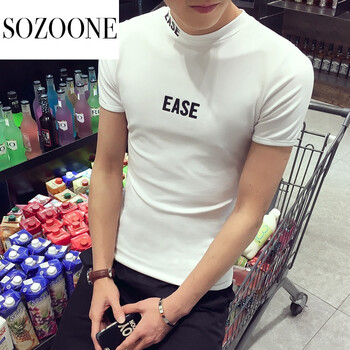 SOZOONE 短袖 男士T恤 E白色 S，XL，L，M