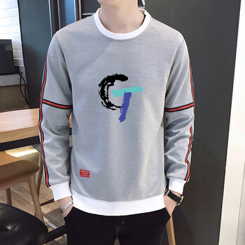 米爾薩普（MIERSAPU） 長(cháng)袖 男士T恤 灰色不加絨 