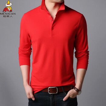 稻草人（mexican） 長(zhǎng)袖 男士T恤 DYT8720紅色 