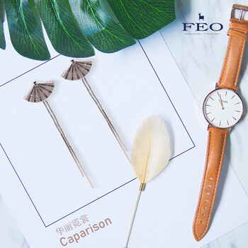 FEO INTERNATIONAL ACCESSORIES耳環(huán)銅鍍18k/925銀，3A鋯石，鋯石