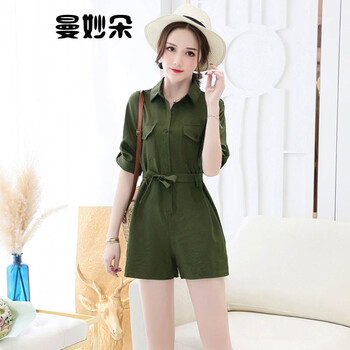 曼妙朵（manmiaoduo） 中腰 連衣褲 女 短褲 休閑褲