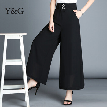 Y&G Young girl eooch 高腰 闊腿褲 女 九分褲 休閑褲