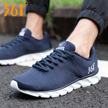 361度跑步鞋黑影藍(lán)/361度白 