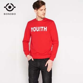 BONOBO 長袖 男士T恤 25 紅色 