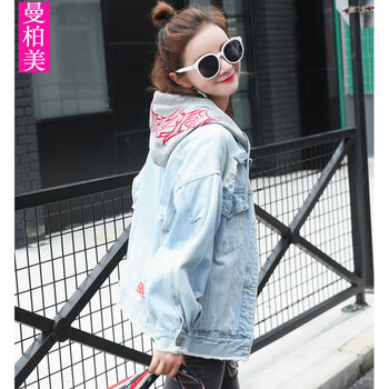 曼柏美 連帽 長袖 女 短外套 3D，不規(guī)則，紐扣