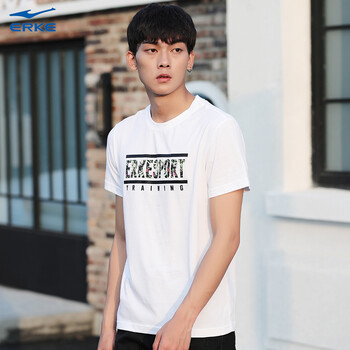 鴻星爾克（ERKE） 短袖 男士T恤 白色 XL，L，M，XXXL，XXL，加大