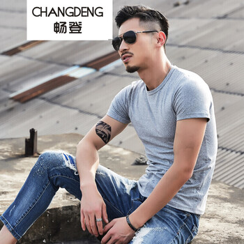 暢登（CHANGDENG） 短袖 男士T恤 灰色 