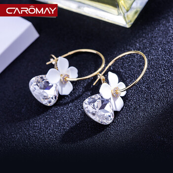 CAROMAY耳環(huán)合成水晶，合成水晶，925銀針