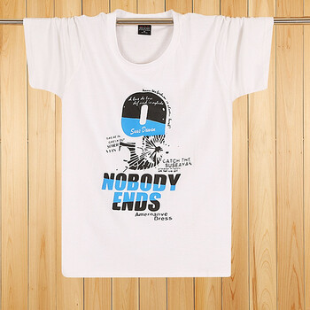 K L B ZHE 短袖 男士T恤 白色 XL，L，XXL，加大，M