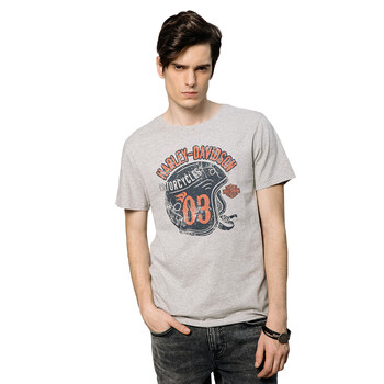 哈雷戴維森（Harley-Davidson） 短袖 男士T恤 花灰/麻灰 