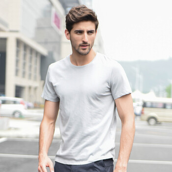 漢絮（HANXU） 短袖 男士T恤 淺灰色 加大