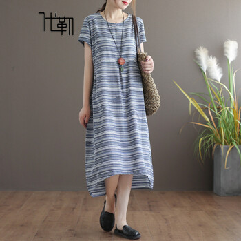 代勒（DAILE）  條紋 連衣裙