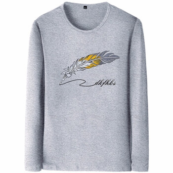 知鷗（ZHIOU） 長(cháng)袖 男士T恤 灰色 