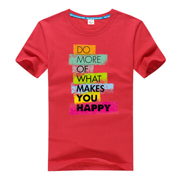 玖禾悠萊 短袖 男士T恤 HAPPY 紅色 S，XL，L，XXL，加大，XXXL，M