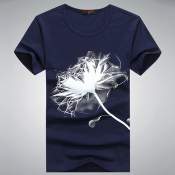 K L B ZHE 短袖 男士T恤 藏青色 XL，L，XXL，XXXL，加大，M