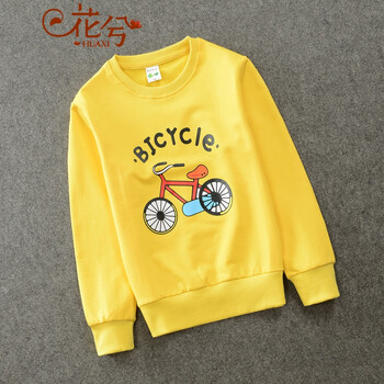 蔻梅（KOUMEI） 長(zhǎng)袖 男士T恤 黃色 黃色單車(chē)衛(wèi)衣 