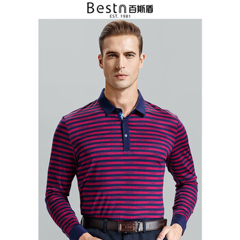 百斯盾（Bestn） 長袖 男士T恤 暗紅 S，XL，L，XXL，M，XXXL