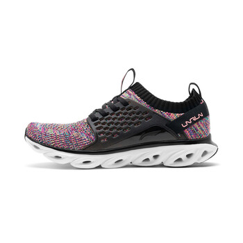 李寧（LI-NING）跑步鞋標(biāo)準(zhǔn)黑/熒光桃紅/熒光紫紅 