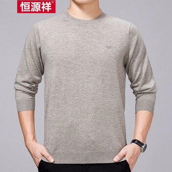 恒源祥 長袖 男士T恤 花杏 S，XL，L，XXXL，XXL，M