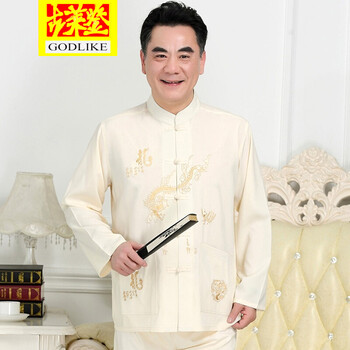 古萊登（GODLIKE） 長(zhǎng)袖 男士T恤 卡其色---男式春夏季兩件套一整套休閑服 