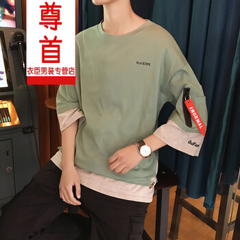 尊首（ZUNSHOU） 短袖 男士T恤 綠色 S，XL，L，XXXL，M，XXL