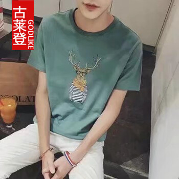 古萊登（GODLIKE） 短袖 男士T恤 鹿博士綠 XL，L，M，XXL，XXXL