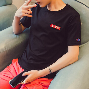 普戈斯（PUGESI） 短袖 男士T恤 黑色刺繡英文短袖 S，XL，L，XXL，M