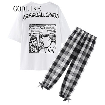 古萊登（GODLIKE） 綁帶，印花 短袖 T恤 女 圓領(lǐng)