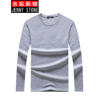杰尼斯頓（Jenny Stone） 長袖 男士T恤 灰色 S，XL，L，XXL，XXXL，加大，M