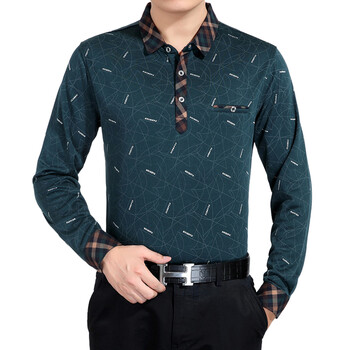 SCNDEWMY 長袖 男士T恤 長袖1533墨綠 4XL，L，M