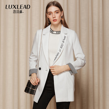 洛詩琳（LUXLEAD） 西裝領(lǐng) 長袖 女 短外套 刺繡