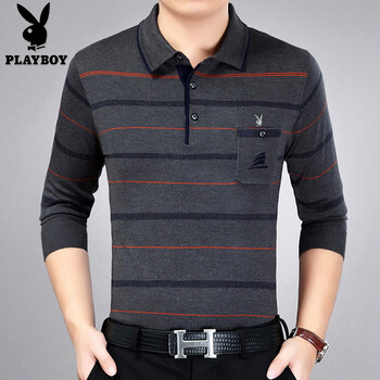 PLAYBOY ESTABLISHED 1953 長(zhǎng)袖 男士T恤 1813灰色 