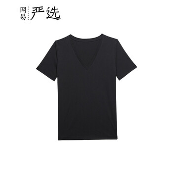 網(wǎng)易嚴(yán)選 拼色 短袖 T恤 女 V領(lǐng)