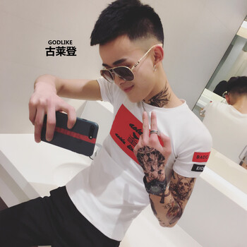 古萊登（GODLIKE） 短袖 男士T恤 深白色 S，XL，L，XXXL，XXL，M