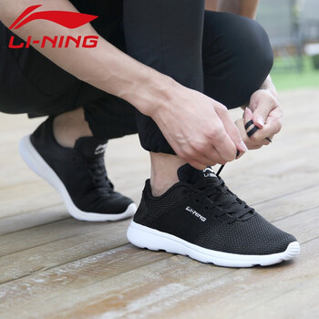 李寧（LI-NING）跑步鞋新基礎黑/基礎白-2 41