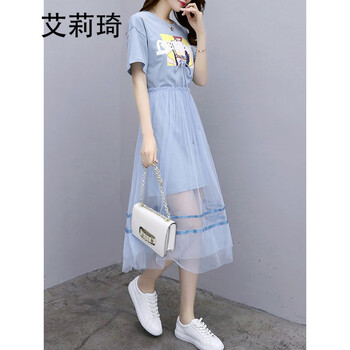 艾莉琦 純色 露臍/腰，3D 連衣裙