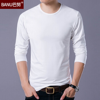 巴努（BANU） 長(zhǎng)袖 男士T恤 8810白色 