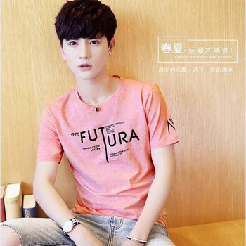 其他品牌 短袖 男士T恤 FU粉色T S，XL，L，M，XXXL，XXL