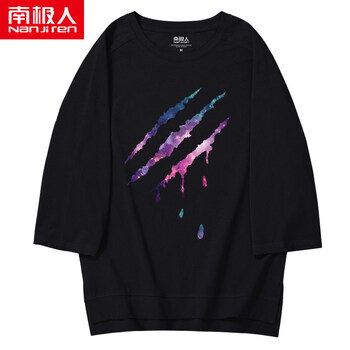 南極人（Nanjiren） 七分袖 男士T恤 黑色(星點(diǎn)) 